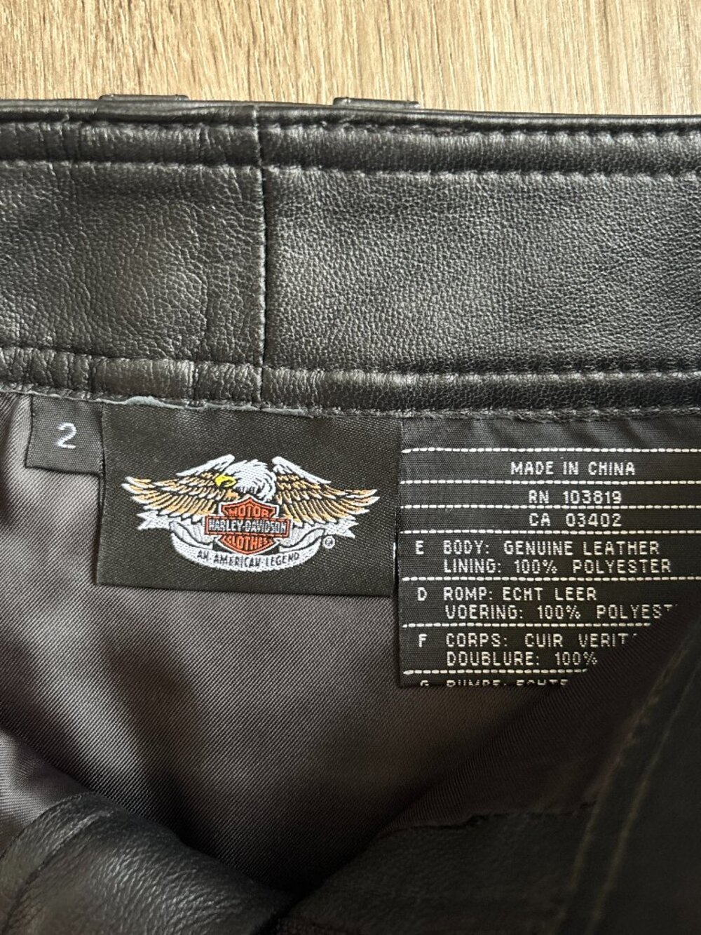 Harley Davidson Vintage YTK Leather Mini Skirt Size 2 - Picture 3 of 10